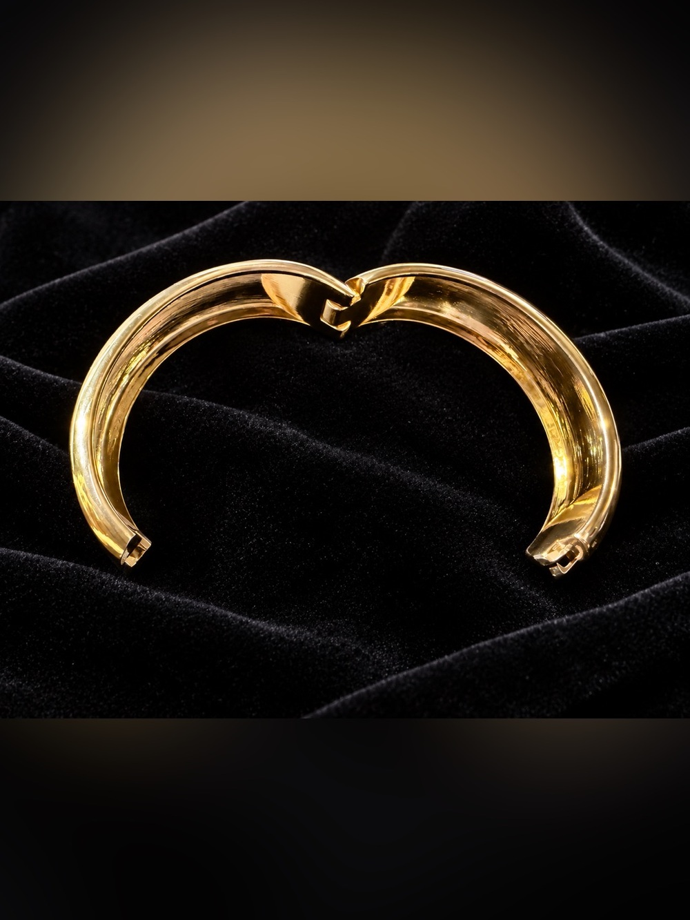 Wide Gold Oval Clamper Bracelet - Picture 2 of 6